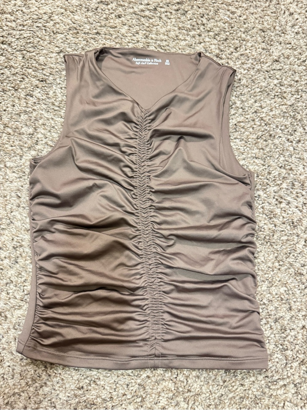 Abercrombie & Fitch Chocolate Brown Ruched Tank Top